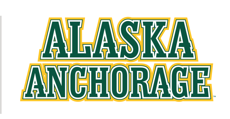 Alaska Anchorage wordmark, stacked alternate, green and gold variant, cell 9