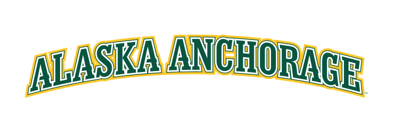 Alaska Anchorage wordmark, arched, green and gold variant, cell 19