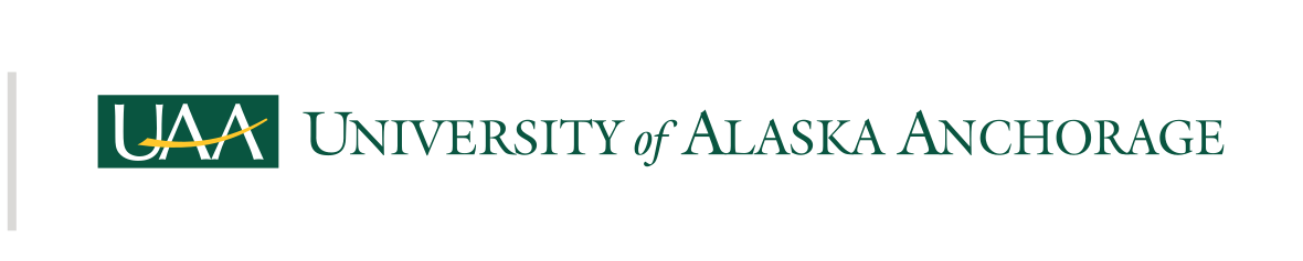 UAA horizontal logo, green and gold alternate variant, cell 41