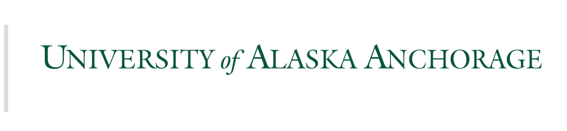 University of Alaska Anchorage wordmark, green variant, cell 48