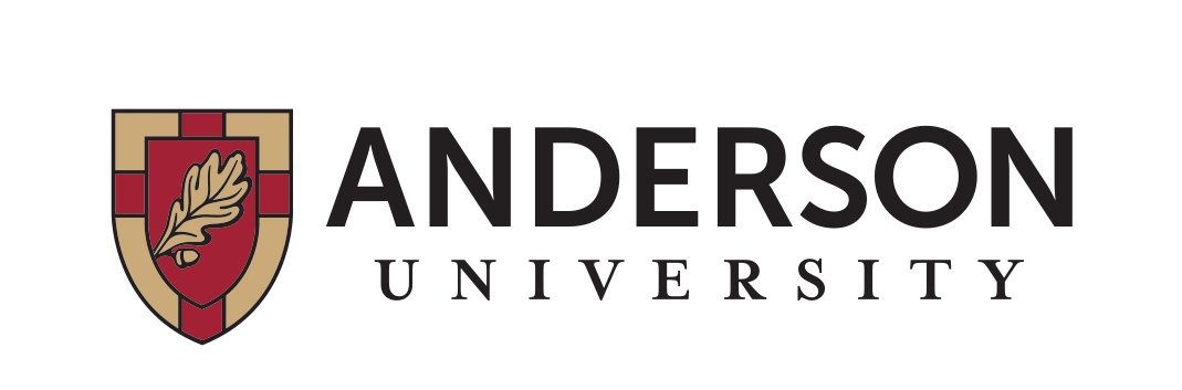 Anderson University logo, horizontal, full color Pantone coated variant