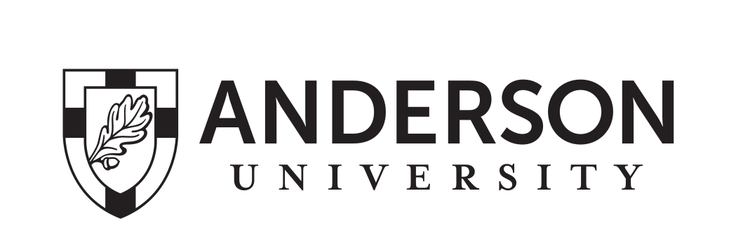 Anderson University logo, horizontal, black variant