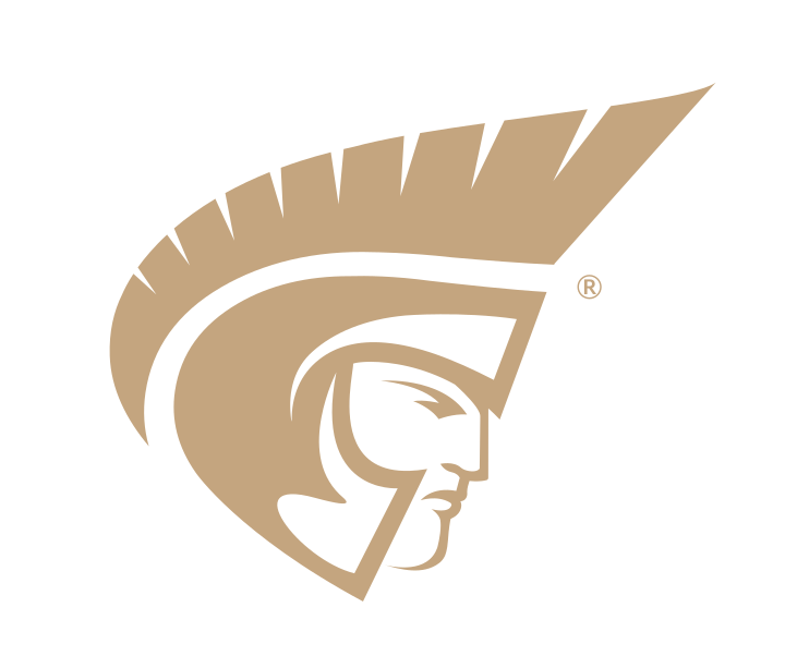 Trojan head icon, one color, gold, Pantone Uncoated variant