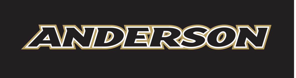 Athletic Anderson Wordmark, CMYK Black Fill Gold Outline variant