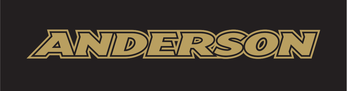 Athletic Anderson Wordmark, CMYK Gold Fill Black Outline variant