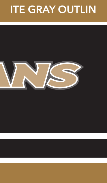 Anderson University Trojans wordmark, CMYK gold text gold outline variant