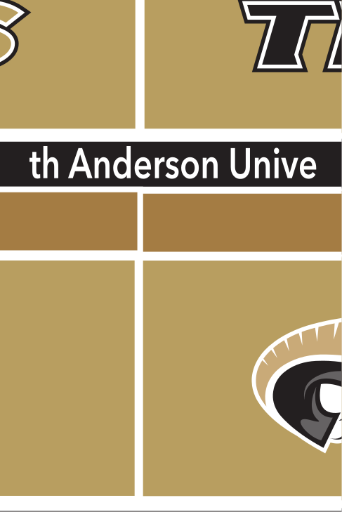 Anderson University Trojans wordmark, CMYK - Black text, black AU variant, cell 3