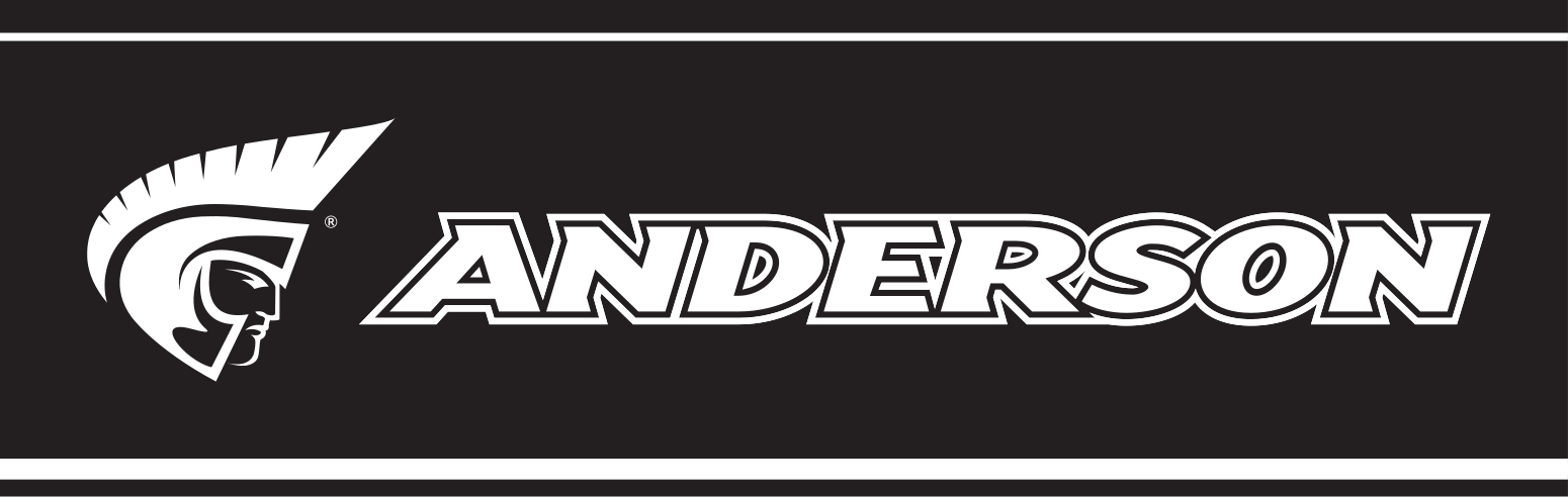 Anderson wordmark with icon, horizontal, white text, white outline variant