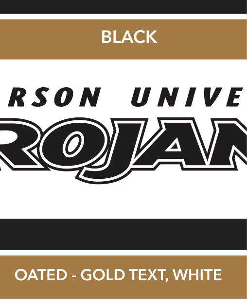 Anderson wordmark with icon, stacked, CMYK gold text, black outline variant
