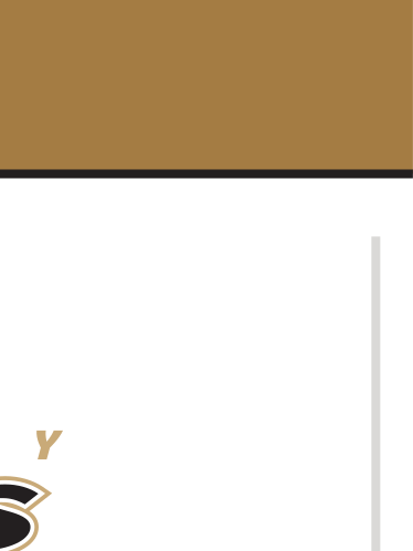 athletic logo, stacked, black text, gold outline, black AU variant