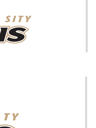 athletic logo, stacked, black text, gold outline, gold AU variant