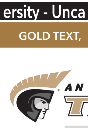 athletic logo, horizontal, black text, gold outline, gold AU variant