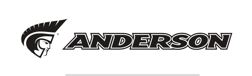 Anderson athletic wordmark with icon, horizontal, black variant