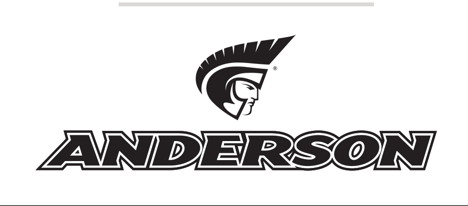 Anderson athletic wordmark with icon, vertical, black variant