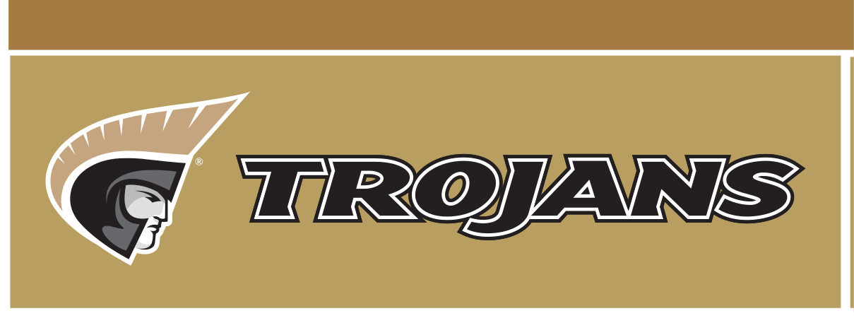 Athletic Trojan Wordmark with Icon, Pantone Uncoated black horizontal variant