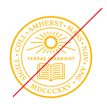 Amherst College seal, incorrect usage - unapproved color variant