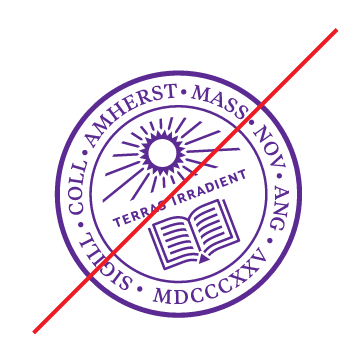 Amherst College seal, incorrect usage - rotated variant