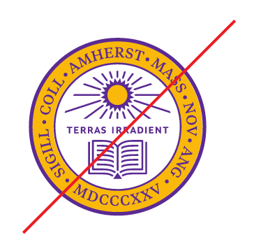 Amherst College seal, incorrect usage - filled parts with color variant