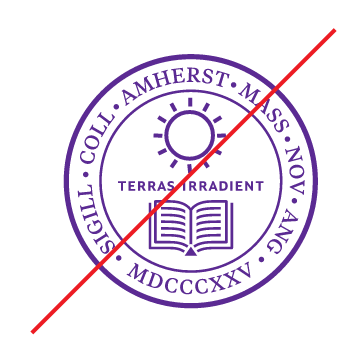 Amherst College seal, incorrect usage - redrawn parts variant