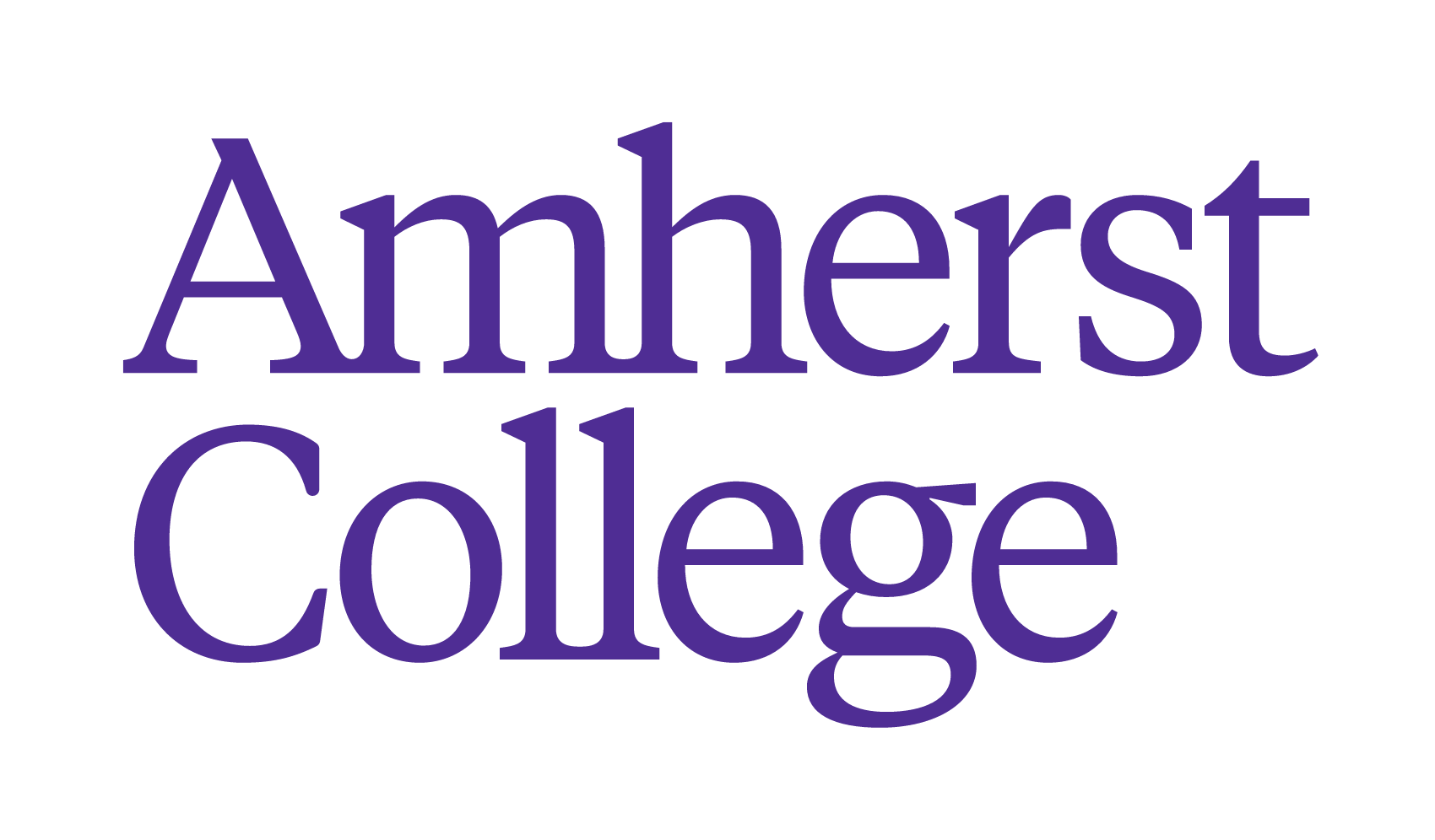 Amherst College, two-line wordmark, purple variant
