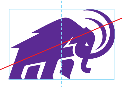Mammoth, primary mark, purple, centered on width (incorrect usage) variant