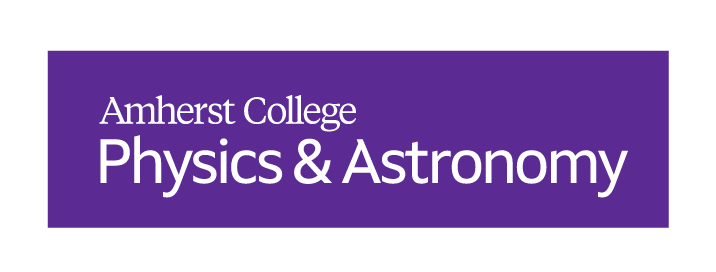 Amherst College Physics & Astronomy, reverse on purple background variant