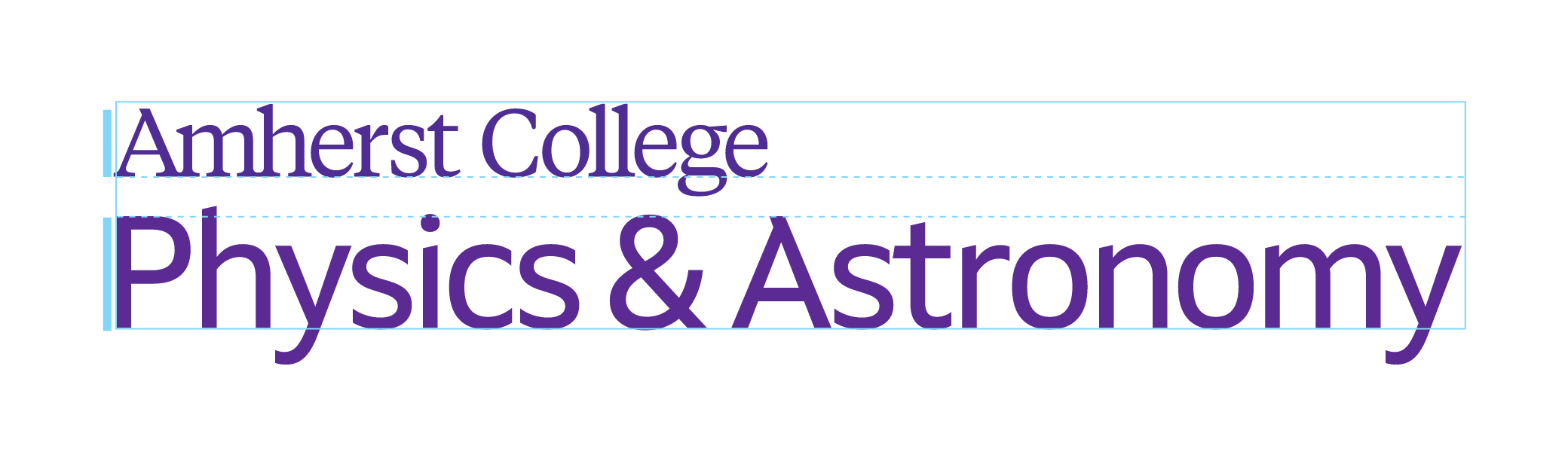 Amherst College Physics & Astronomy, one-line departmental lockup variant