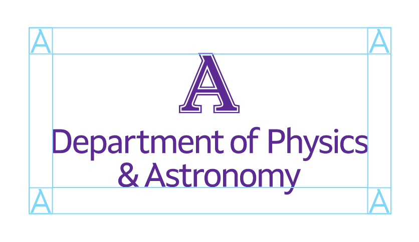 Department of Physics & Astronomy lockup, informal, purple, clear space diagram variant