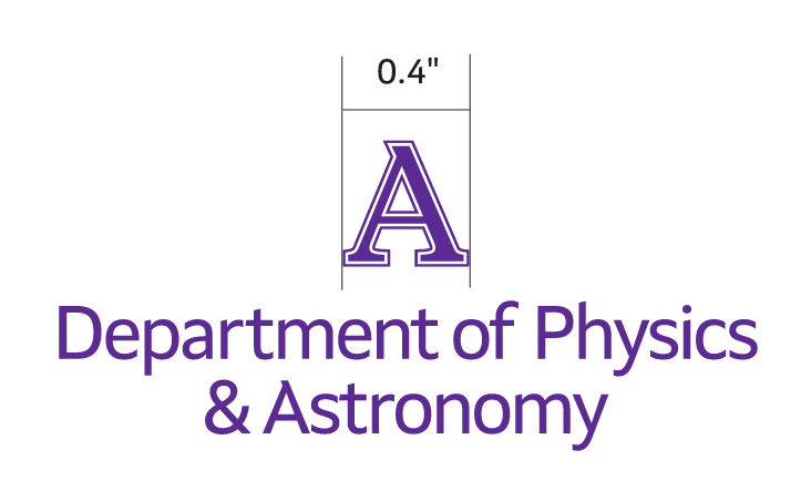 Department of Physics & Astronomy lockup, informal, purple, minimum use diagram variant