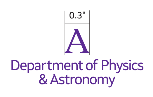 Department of Physics & Astronomy lockup, informal, purple, small use diagram variant