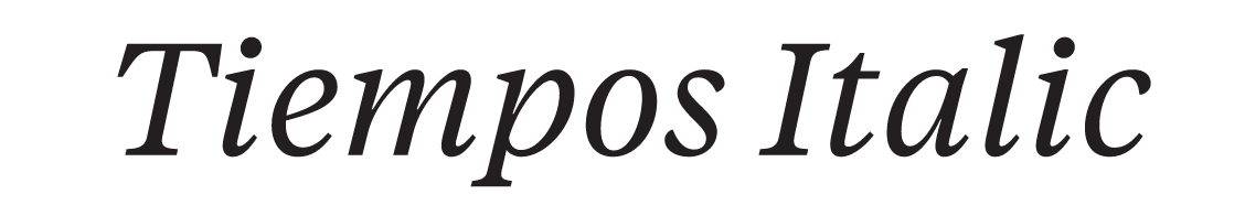 Tiempos Italic, wordmark variant, cell 2