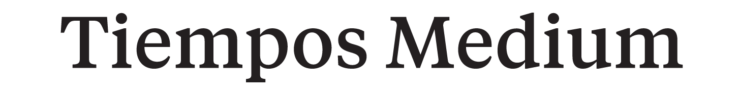 Tiempos Medium, wordmark variant, cell 3