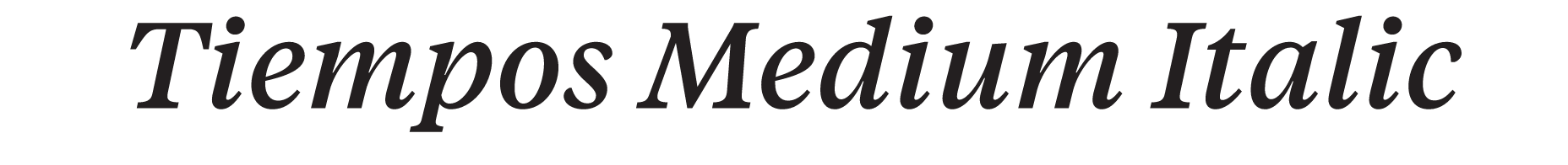 Tiempos Medium Italic, wordmark variant, cell 4