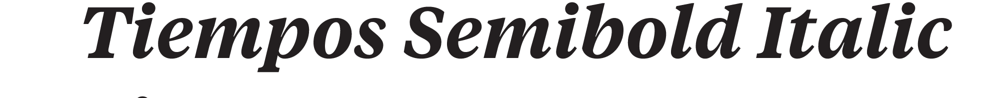 Tiempos Semibold Italic, wordmark variant, cell 6