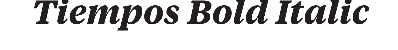 Tiempos Bold Italic, wordmark variant, cell 8