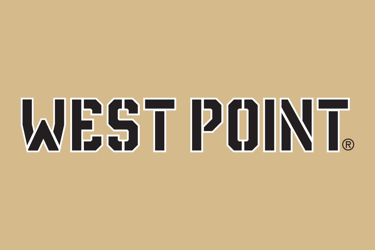 West Point wordmark, white/gold on gold variant, cell 43