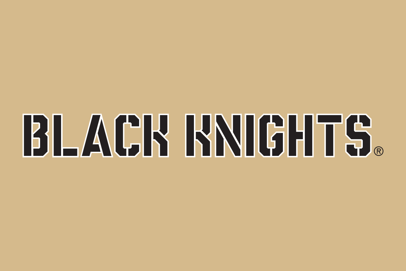 Black Knights wordmark, white/gold on gold variant, cell 47
