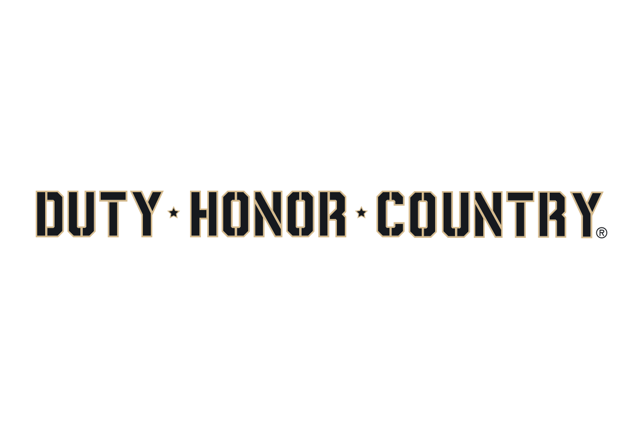 Duty Honor Country wordmark, black/gold with stars variant, cell 51