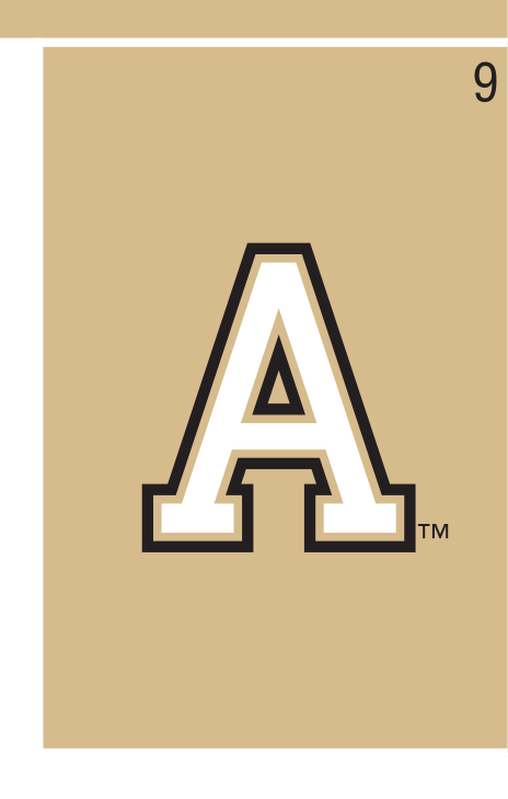 block A lettermark, full color on gold variant, cell 9