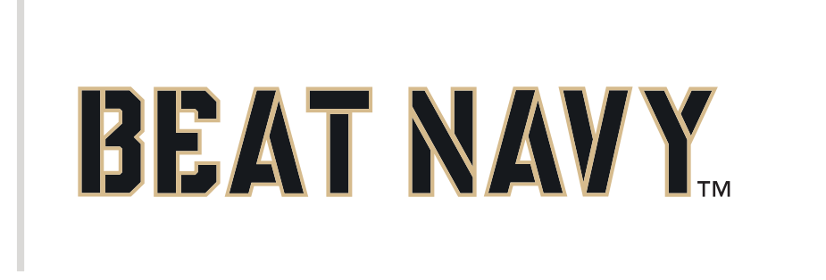 Beat Navy wordmark, black/gold variant, cell 53