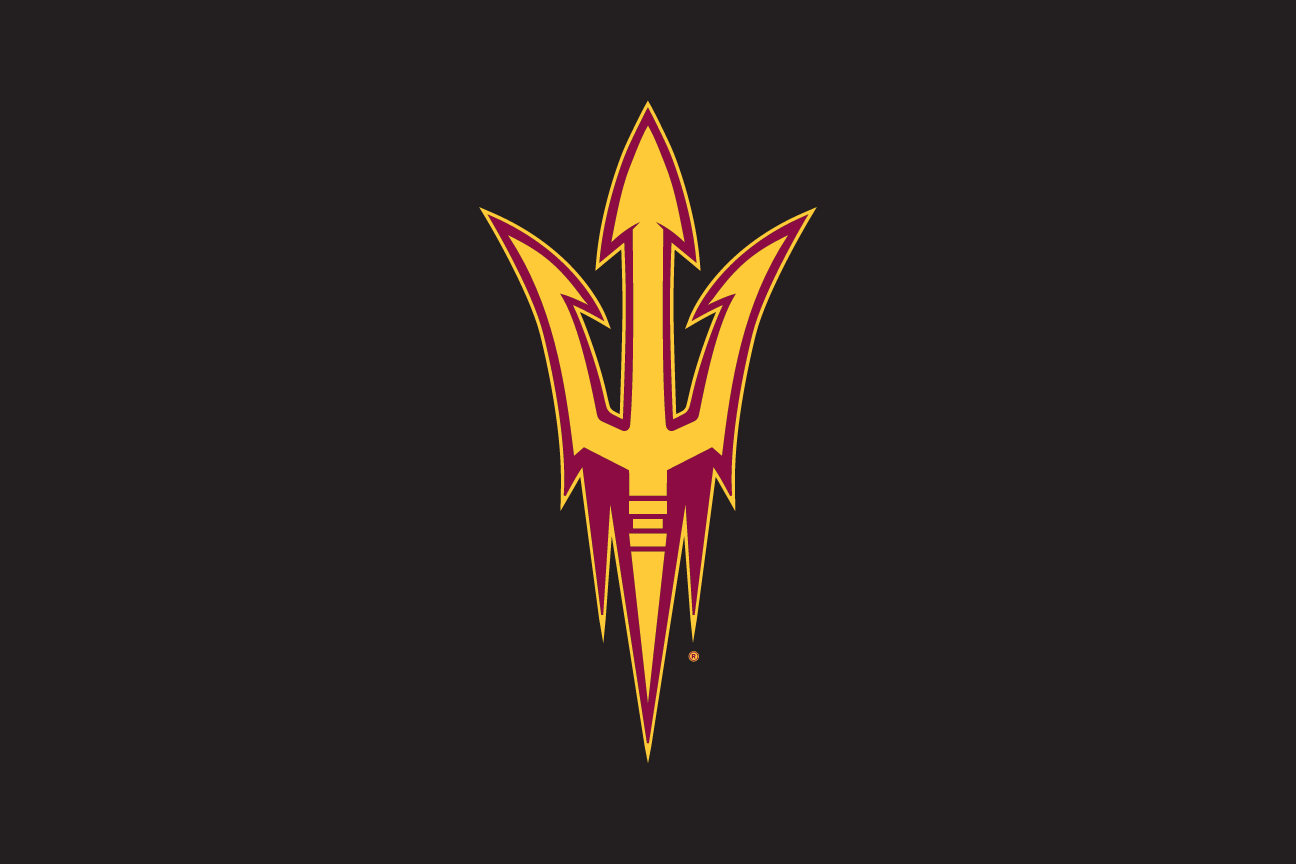 Pitchfork, maroon and gold double outline on black variant, cell 2