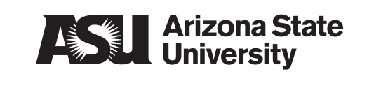 ASU logo horizontal, black variant, cell 22