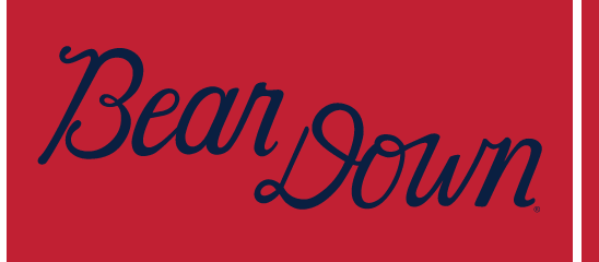 Bear Down script wordmark, blue variant, cell 20