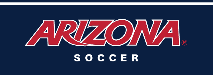 Arizona wordmark with Soccer wordmark, red and white outline on navy variant, cell 92