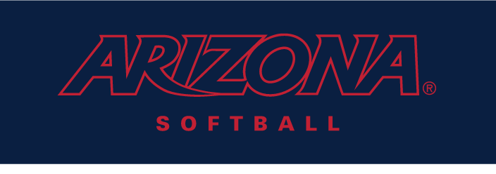 Arizona wordmark with Softball wordmark, red and navy outline on navy variant, cell 95