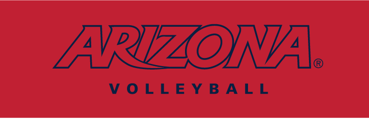 Arizona wordmark with Volleyball wordmark, red and navy outline on red variant, cell 96