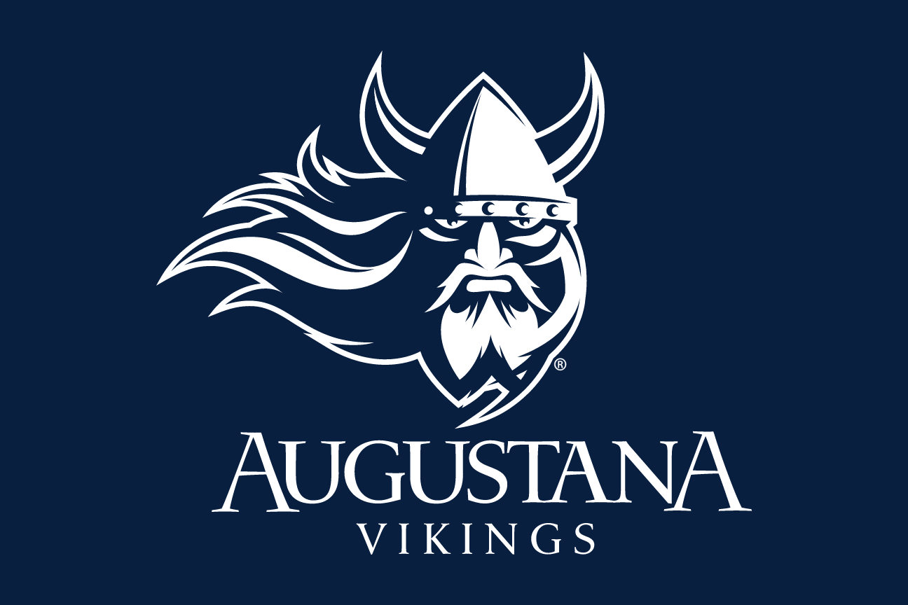 Augustana Vikings lockup, knockout on navy variant, cell 12