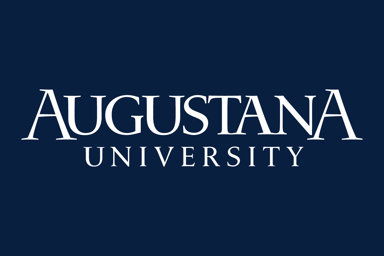 Augustana University, white wordmark on navy variant, cell 47