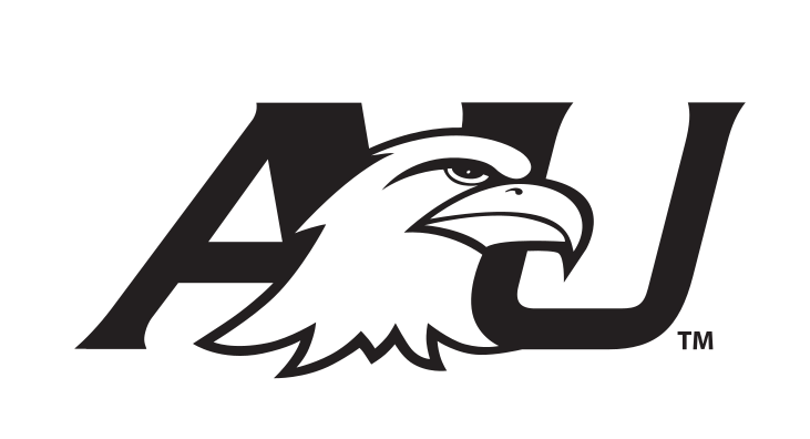 AU lettermark with eagle head, black and white on white variant, cell 14