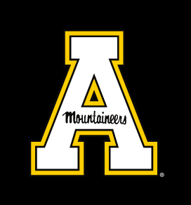 Appalachian State Mountaineers primary logo, full color on black variant, cell 2